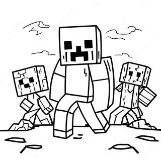 Minecraft Zombie Ausmalbilder