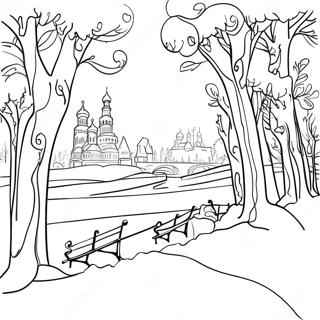 Russische Winterlandschaft Ausmalbild 133726 65949