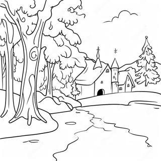 Russische Winterlandschaft Ausmalbild 133726 65950