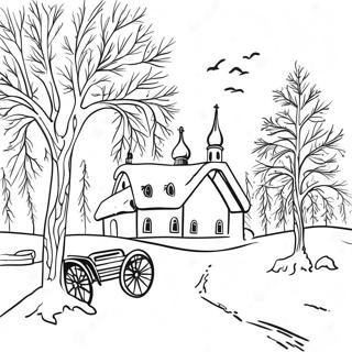 Russische Winterlandschaft Ausmalbild 133726 65951