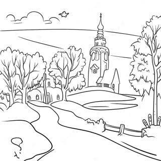 Russische Winterlandschaft Ausmalbild 133726 65952