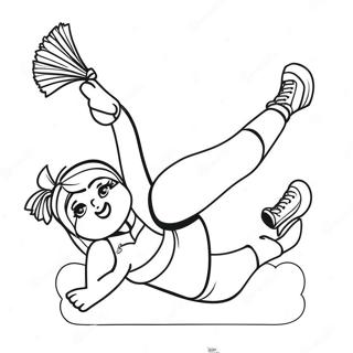Cheerleader Der Einen Stunt Vorfuhrt Ausmalbild 134289-66387
