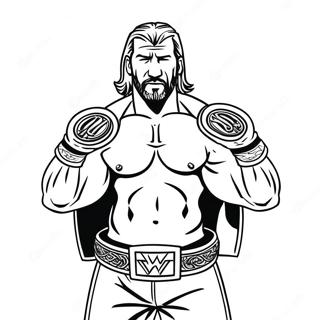 Dynamischer Triple H Mit Zwei Gurtel Ausmalbild 134984-66934