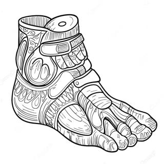 Detaillierte Fussanatomie Ausmalbild 135470-67317