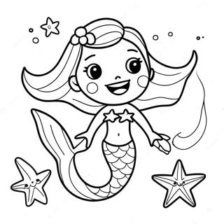 Verspielte Meerjungfrau Mit Seestern Ausmalbild 135492 67327