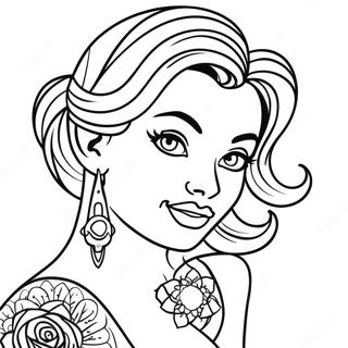 Tattoo Pin Up Madchen Ausmalbild 135801-67561