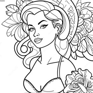 Tattoo Pin Up Madchen Ausmalbild 135801-67562