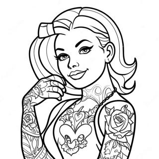 Tattoo Pin Up Madchen Ausmalbild 135801-67564