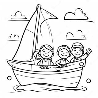 Segelboot Mit Glucklichen Kindern Ausmalbild 135829-67589