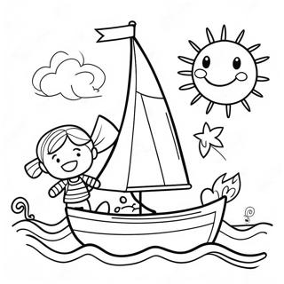 Segelboot Mit Glucklichen Kindern Ausmalbild 135829-67590