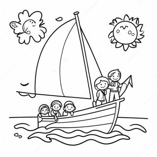 Segelboot Mit Glucklichen Kindern Ausmalbild 135829-67591