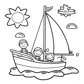 Segelboot Mit Glucklichen Kindern Ausmalbild 135829-67592