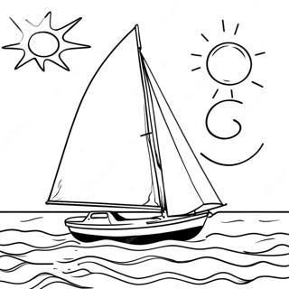 Segelboot Bei Sonnenuntergang Ausmalbild 135830-67593