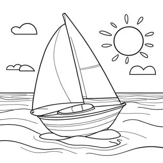 Segelboot Bei Sonnenuntergang Ausmalbild 135830-67596