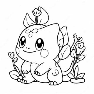 Verspieltes Chibi Bulbasaur Ausmalbild 136723-68296
