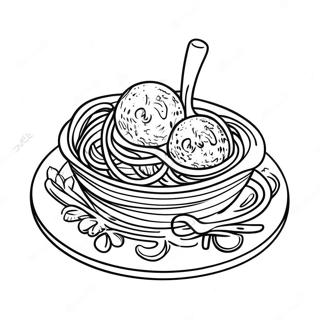 Leckere Spaghetti Mit Fleischballchen Ausmalbild 137028-68675