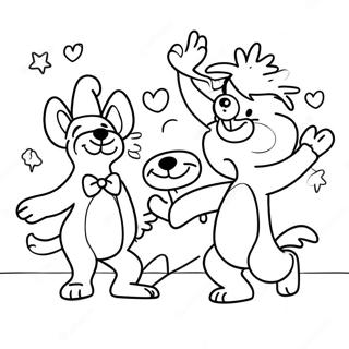 Bluey Und Freunde Tanzen Ausmalbild 1370-439