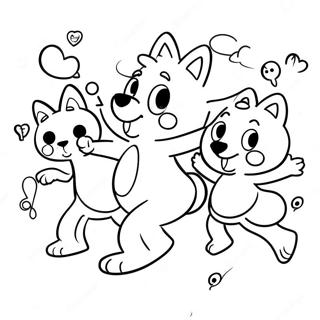 Bluey Und Freunde Tanzen Ausmalbild 1370-440