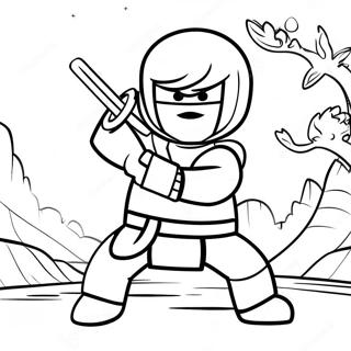 Ausmalbild Von Nya Ninjago In Einer Kampfszene 137264-68866