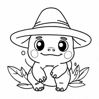 Susser Bulbasaur In Einem Hexenhut Ausmalbild 137545 69086