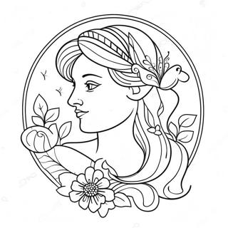 Jungfrau Symbol Mit Blumen Ausmalbild 138056 69477