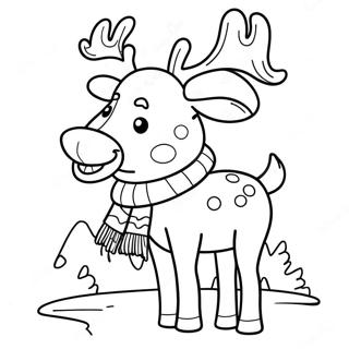 Verspieltes Rentier Mit Einem Schal Ausmalbild 138542 69858