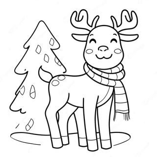 Verspieltes Rentier Mit Einem Schal Ausmalbild 138542 69859