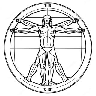 Vitruvianischer Mensch Mit Detaillierter Anatomie Ausmalbild 139105 70301