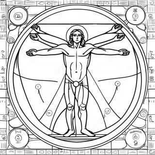 Vitruvianischer Mensch Mit Detaillierter Anatomie Ausmalbild 139105 70302