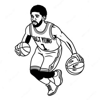 Kyrie Irving Dribbelt Basketball Ausmalbild 139232-70394