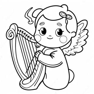 Kleines Engel Mit Harfe Ausmalbild 139414 70542