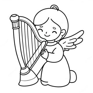 Kleines Engel Mit Harfe Ausmalbild 139414 70543