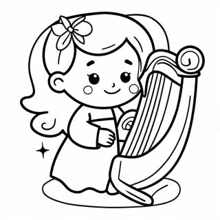Kleines Engel Mit Harfe Ausmalbild 139414 70544