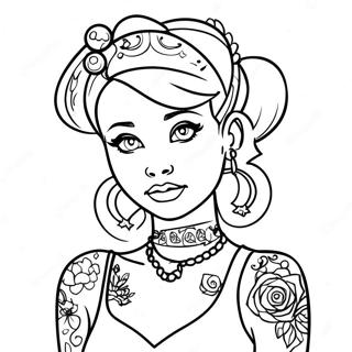 Kante Punk Disney Prinzessin Mit Tattoos Ausmalbild 139666-70733