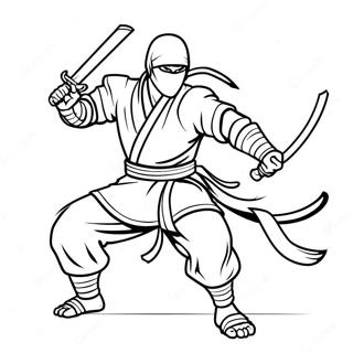 Fiercer Ninja In Kampfhaltung Ausmalbild 14155-3101