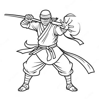 Fiercer Ninja In Kampfhaltung Ausmalbild 14155-3102