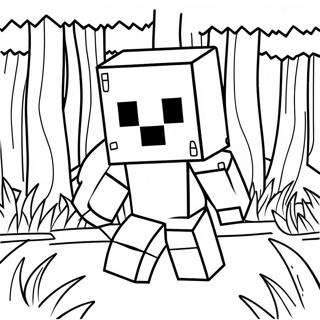 Minecraft Creeper Im Wald Ausmalbild 1451-982