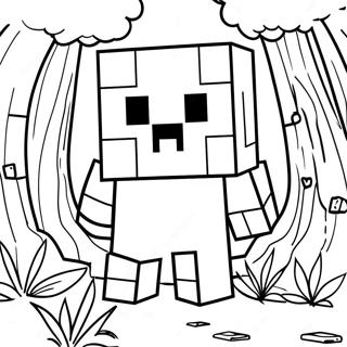 Minecraft Creeper Im Wald Ausmalbild 1451-983