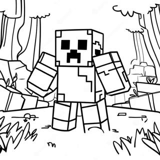 Minecraft Creeper Im Wald Ausmalbild 1451-984