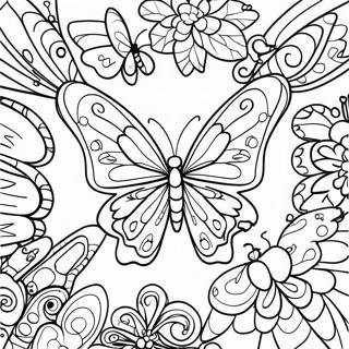 Bunte Schmetterlingsflugel Ausmalbild 14796-3236