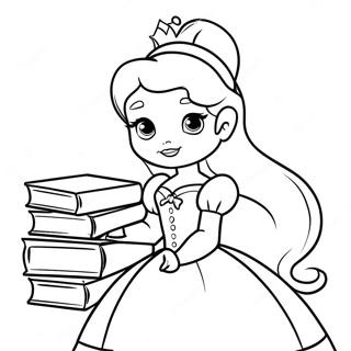 Konigliche Belle Mit Buchern Ausmalbild 1548 1276