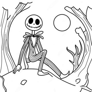 Jack Skellington Im Gruseligen Mondlicht Ausmalbild 15525-3387