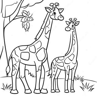 Giraffenfamilie Mit Baby Ausmalbild 15622-3417