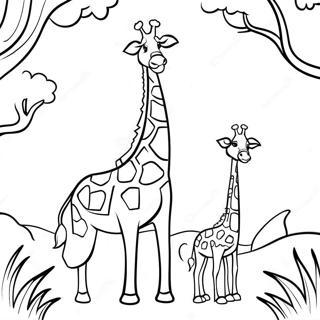 Giraffenfamilie Mit Baby Ausmalbild 15622-3418