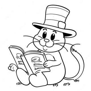 Katze Im Hut Liest Ein Buch Ausmalbild 15709-3428