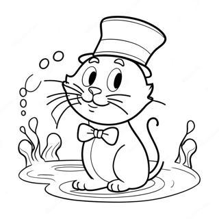 Katze Im Hut Spielt Mit Fischen Ausmalbild 15711-3436