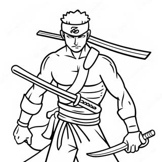 Zoro Mit Schwertern Ausmalbild 15800-3450