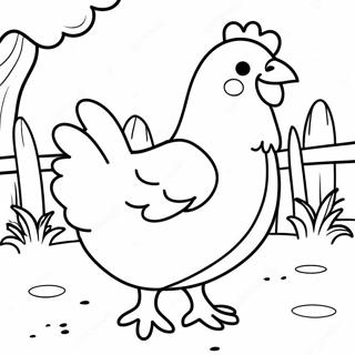 Niedliches Huhn Im Bauernhof Ausmalbild 16728-3646