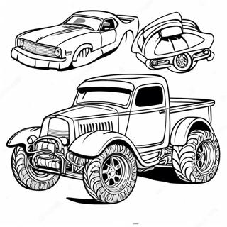 Lebhaftes Hot Wheels Lastwagen Ausmalbild 17626 3862