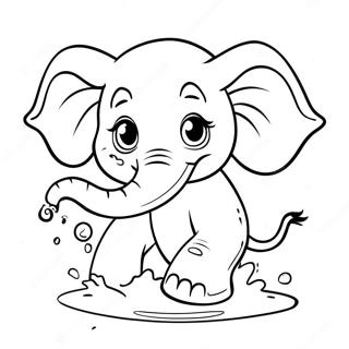 Verspielter Elefant Der Wasser Spritzt Ausmalbild 18069-3951